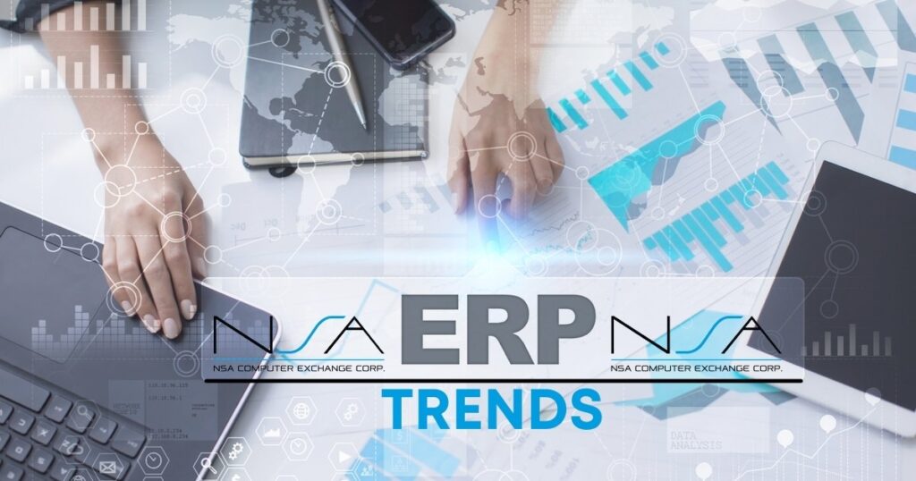 Computer and graph image with ERP Trends